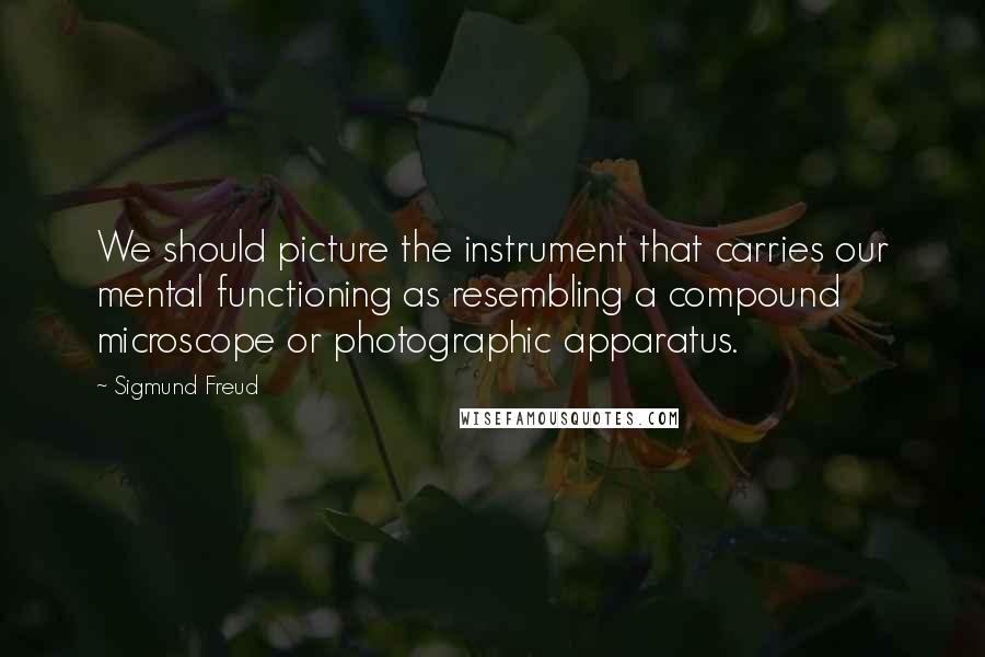 Sigmund Freud Quotes: We should picture the instrument that carries our mental functioning as resembling a compound microscope or photographic apparatus.