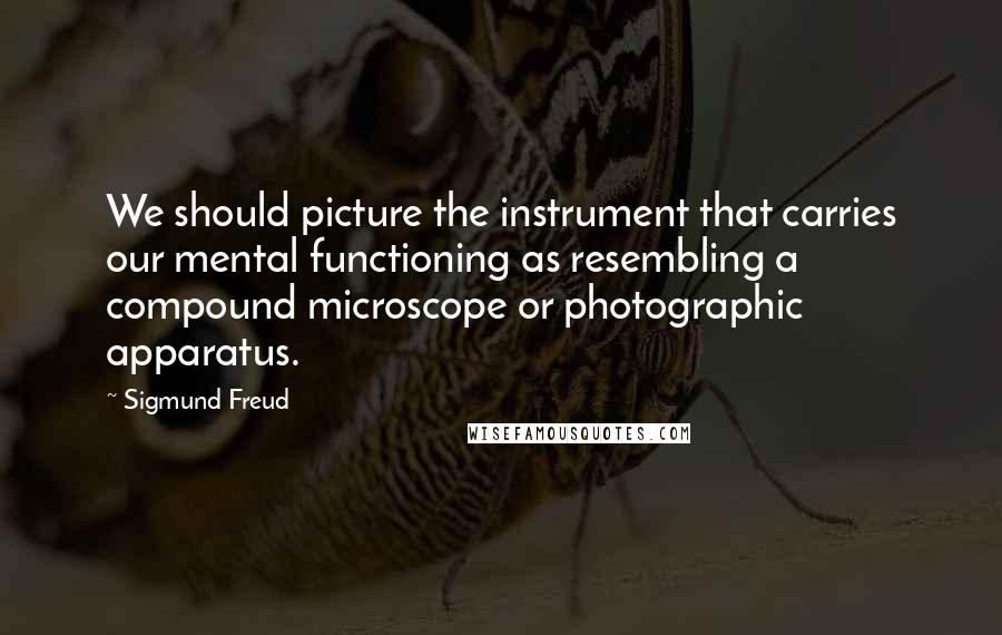 Sigmund Freud Quotes: We should picture the instrument that carries our mental functioning as resembling a compound microscope or photographic apparatus.