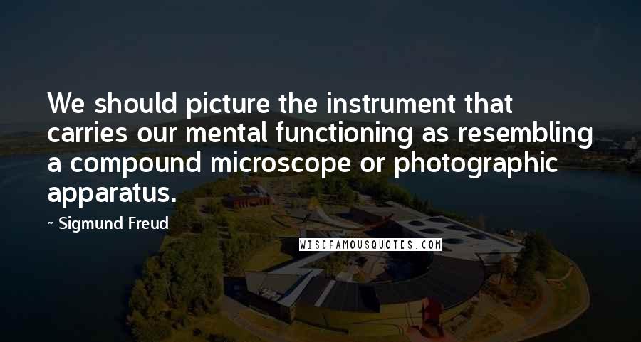 Sigmund Freud Quotes: We should picture the instrument that carries our mental functioning as resembling a compound microscope or photographic apparatus.