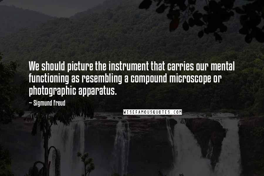 Sigmund Freud Quotes: We should picture the instrument that carries our mental functioning as resembling a compound microscope or photographic apparatus.