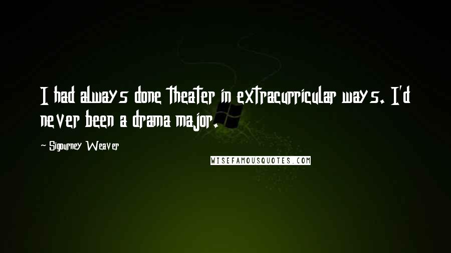 Sigourney Weaver Quotes: I had always done theater in extracurricular ways. I'd never been a drama major.