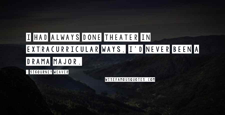 Sigourney Weaver Quotes: I had always done theater in extracurricular ways. I'd never been a drama major.