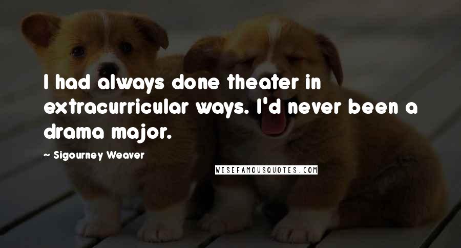 Sigourney Weaver Quotes: I had always done theater in extracurricular ways. I'd never been a drama major.