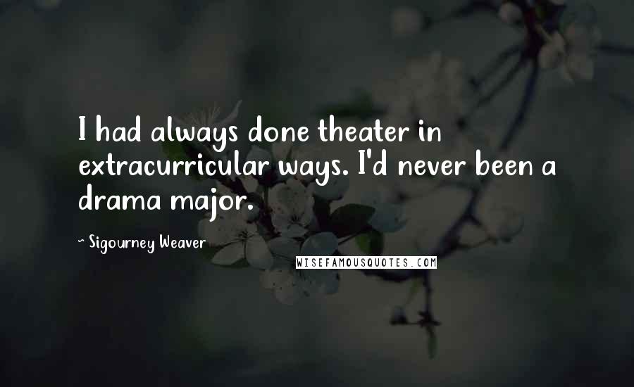 Sigourney Weaver Quotes: I had always done theater in extracurricular ways. I'd never been a drama major.