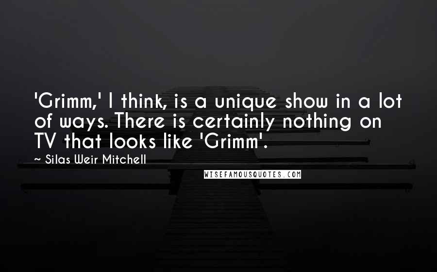 Silas Weir Mitchell Quotes: 'Grimm,' I think, is a unique show in a lot of ways. There is certainly nothing on TV that looks like 'Grimm'.