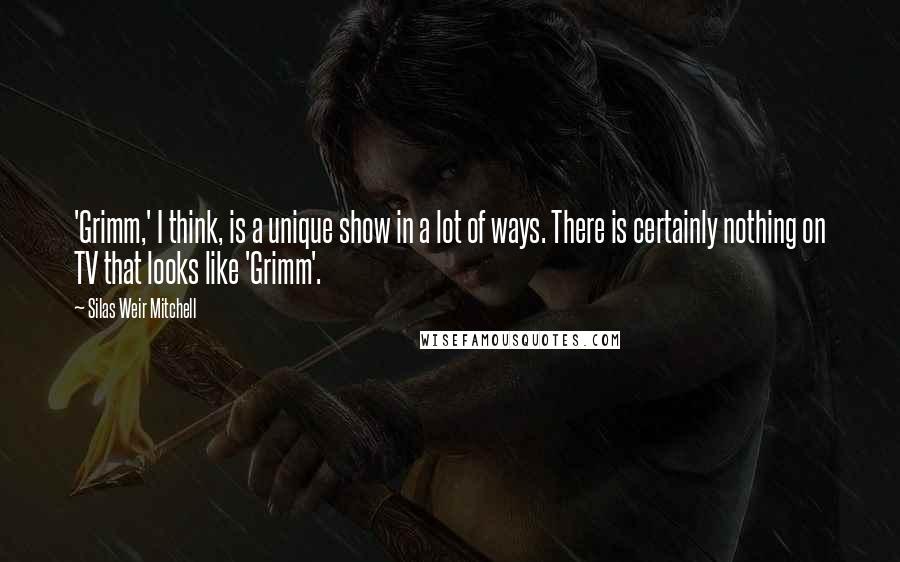 Silas Weir Mitchell Quotes: 'Grimm,' I think, is a unique show in a lot of ways. There is certainly nothing on TV that looks like 'Grimm'.