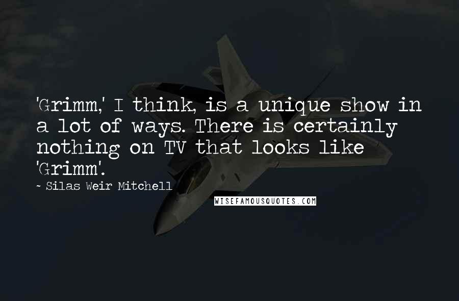 Silas Weir Mitchell Quotes: 'Grimm,' I think, is a unique show in a lot of ways. There is certainly nothing on TV that looks like 'Grimm'.