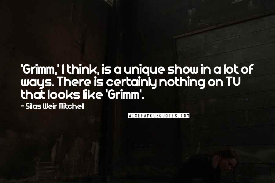 Silas Weir Mitchell Quotes: 'Grimm,' I think, is a unique show in a lot of ways. There is certainly nothing on TV that looks like 'Grimm'.