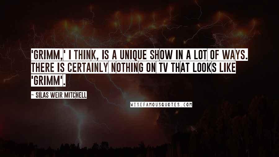 Silas Weir Mitchell Quotes: 'Grimm,' I think, is a unique show in a lot of ways. There is certainly nothing on TV that looks like 'Grimm'.