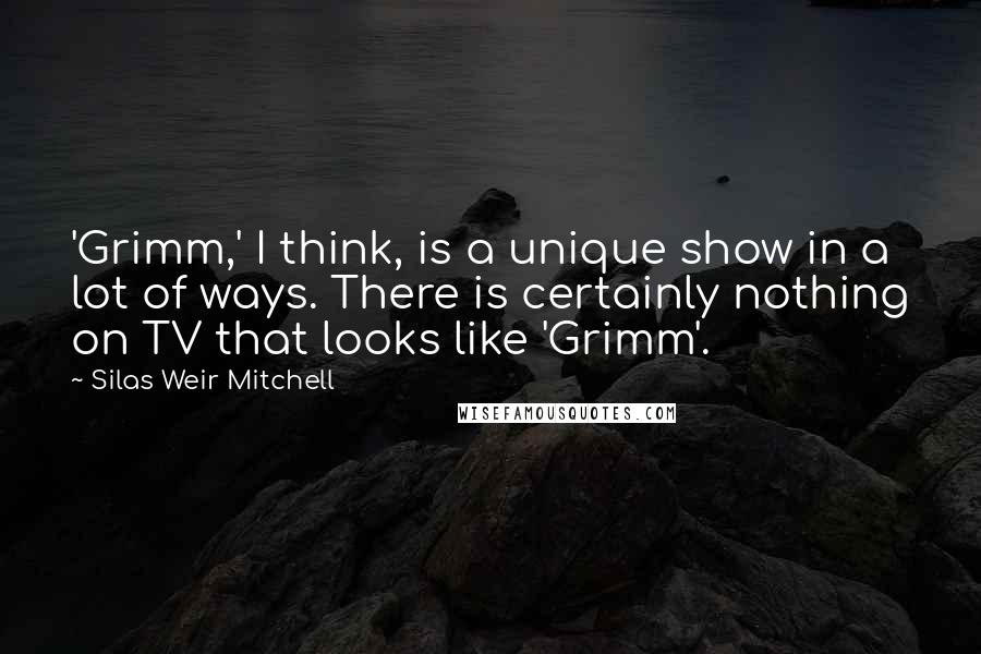 Silas Weir Mitchell Quotes: 'Grimm,' I think, is a unique show in a lot of ways. There is certainly nothing on TV that looks like 'Grimm'.