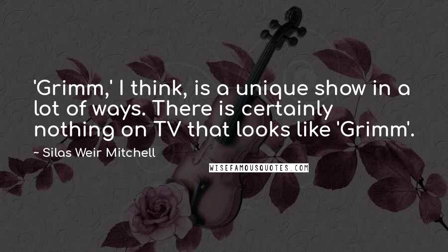 Silas Weir Mitchell Quotes: 'Grimm,' I think, is a unique show in a lot of ways. There is certainly nothing on TV that looks like 'Grimm'.