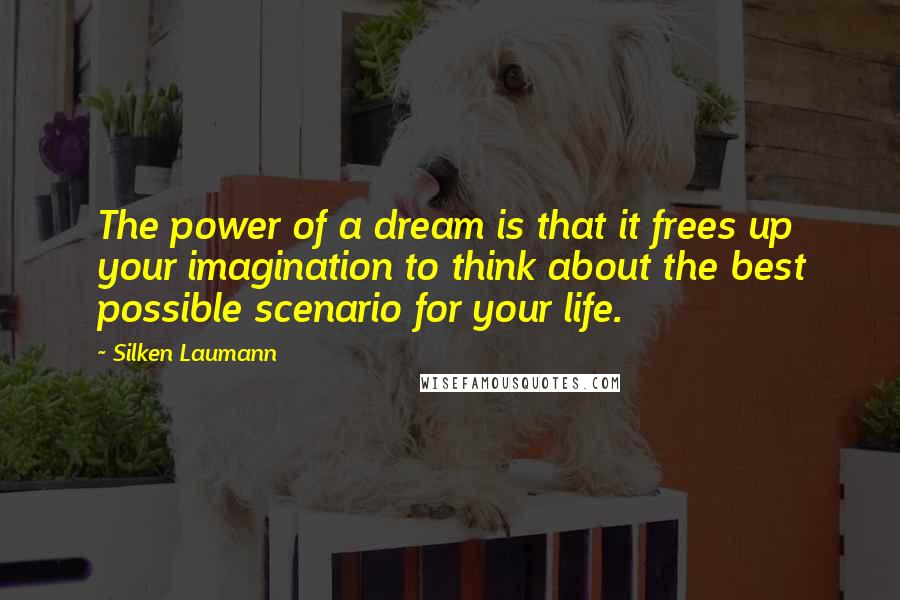 Silken Laumann Quotes: The power of a dream is that it frees up your imagination to think about the best possible scenario for your life.