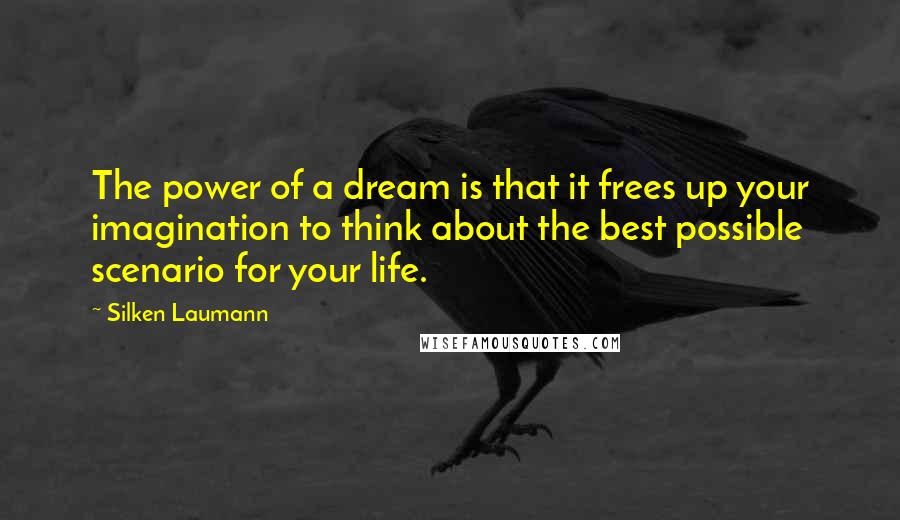 Silken Laumann Quotes: The power of a dream is that it frees up your imagination to think about the best possible scenario for your life.