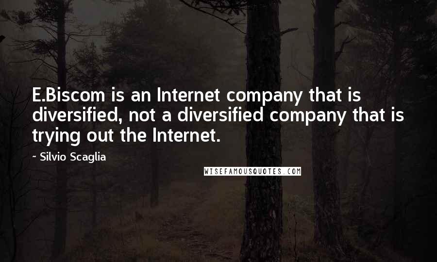 Silvio Scaglia Quotes: E.Biscom is an Internet company that is diversified, not a diversified company that is trying out the Internet.