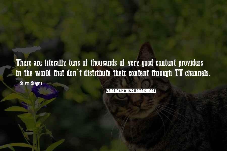 Silvio Scaglia Quotes: There are literally tens of thousands of very good content providers in the world that don't distribute their content through TV channels.