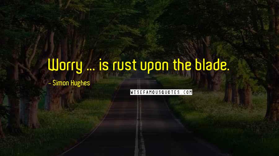 Simon Hughes Quotes: Worry ... is rust upon the blade.