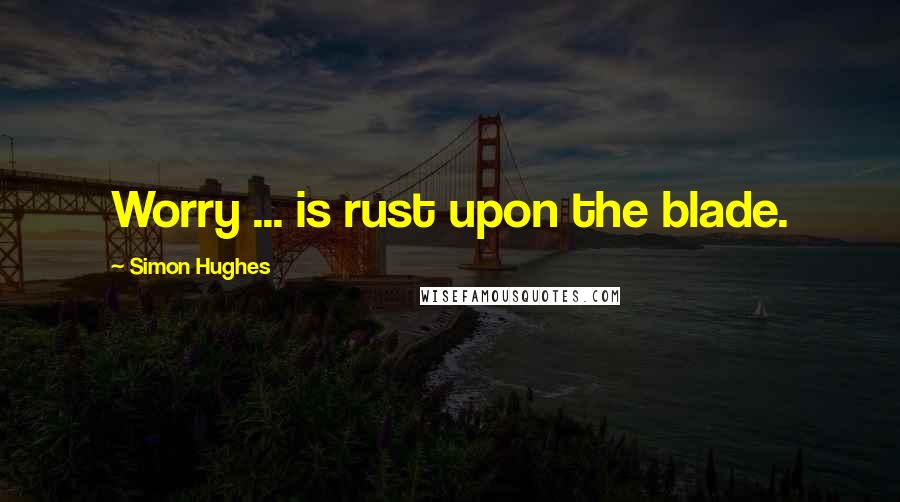 Simon Hughes Quotes: Worry ... is rust upon the blade.