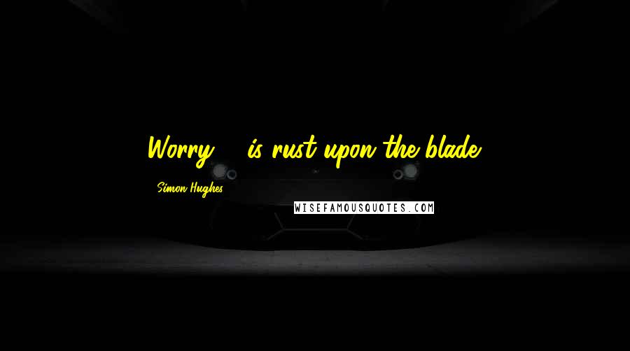 Simon Hughes Quotes: Worry ... is rust upon the blade.