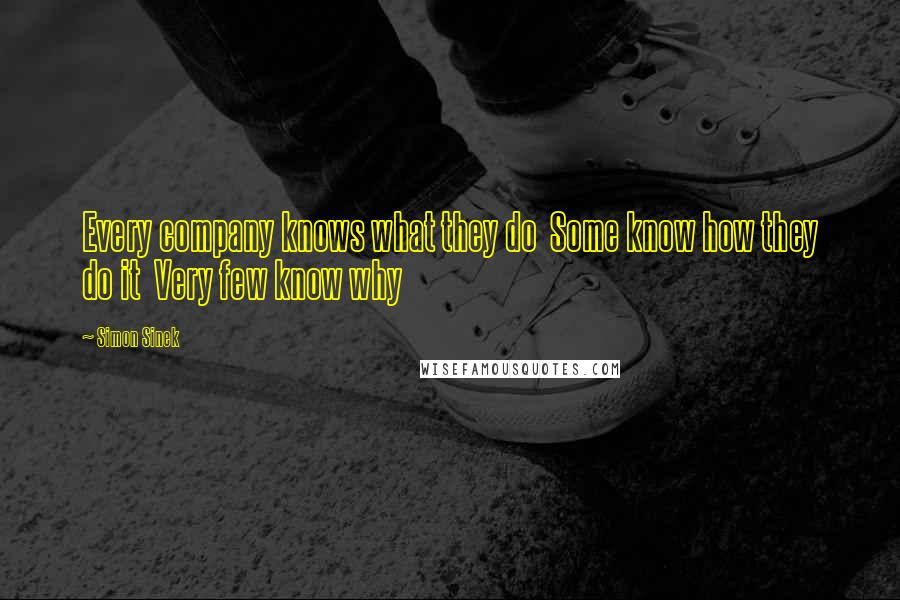 Simon Sinek Quotes: Every company knows what they do  Some know how they do it  Very few know why