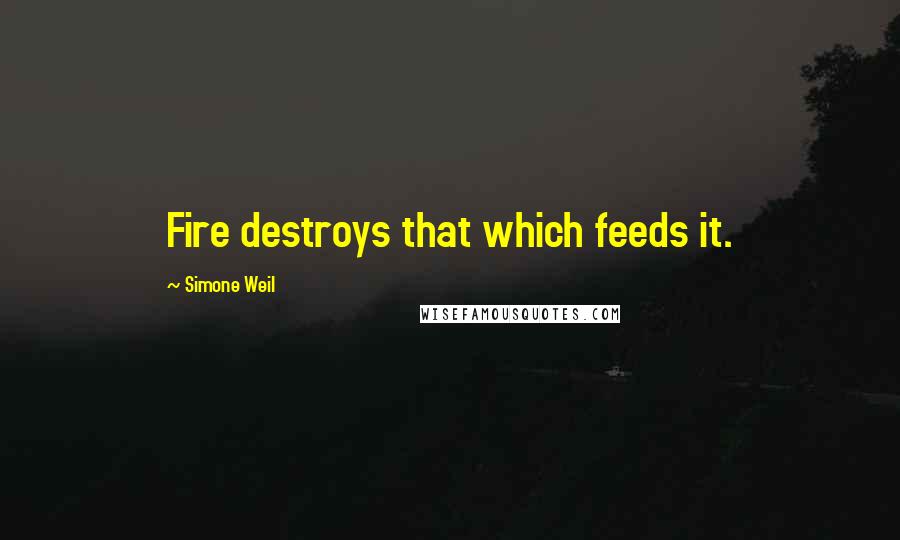 Simone Weil Quotes: Fire destroys that which feeds it.