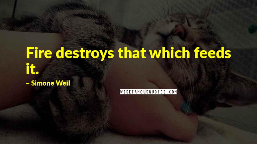 Simone Weil Quotes: Fire destroys that which feeds it.