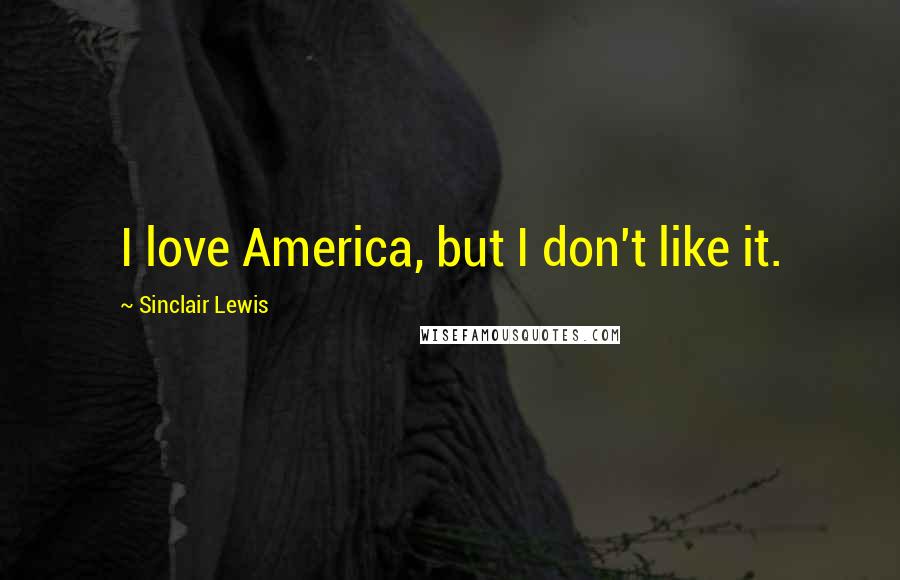 Sinclair Lewis Quotes: I love America, but I don't like it.