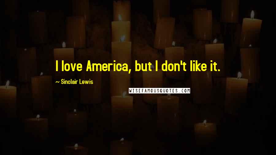 Sinclair Lewis Quotes: I love America, but I don't like it.