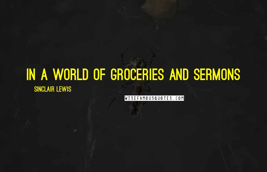 Sinclair Lewis Quotes: in a world of groceries and sermons