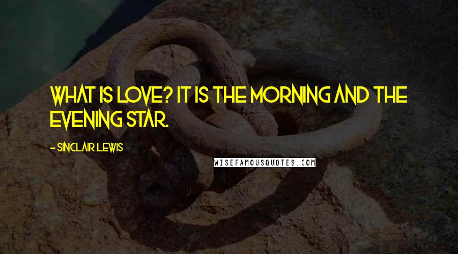 Sinclair Lewis Quotes: What is love? It is the morning and the evening star.