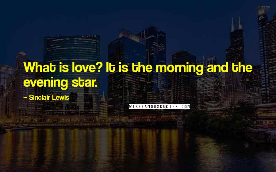 Sinclair Lewis Quotes: What is love? It is the morning and the evening star.