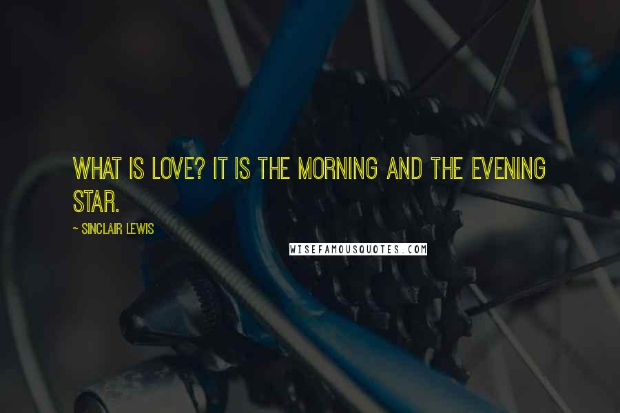 Sinclair Lewis Quotes: What is love? It is the morning and the evening star.