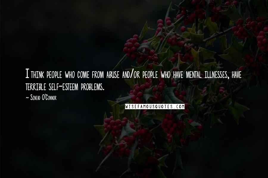 Sinead O'Connor Quotes: I think people who come from abuse and/or people who have mental illnesses, have terrible self-esteem problems.