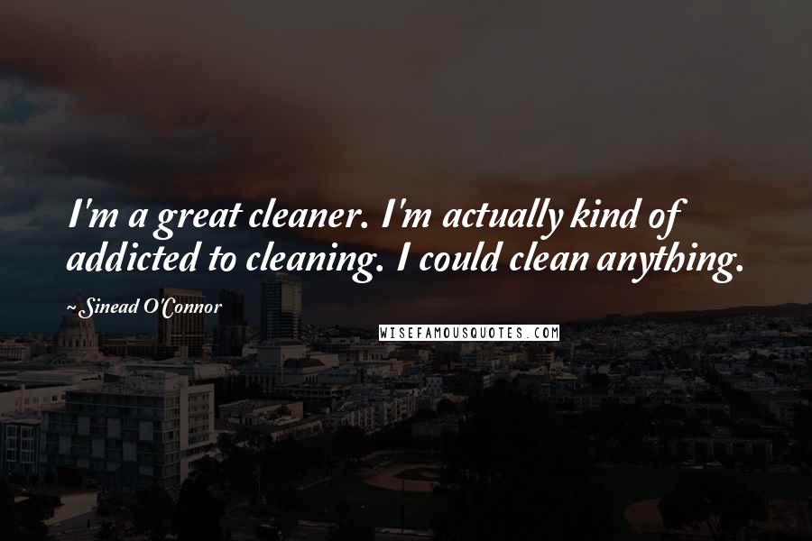Sinead O'Connor Quotes: I'm a great cleaner. I'm actually kind of addicted to cleaning. I could clean anything.