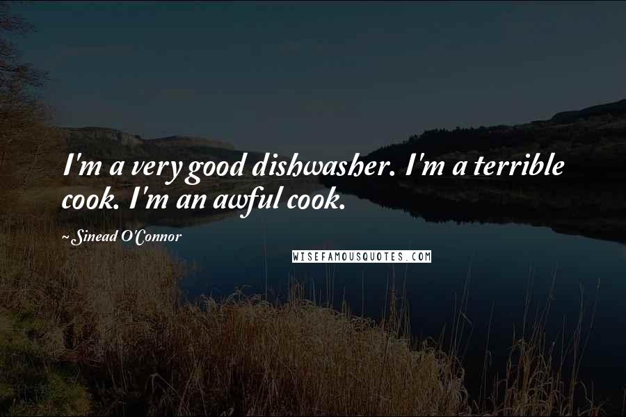 Sinead O'Connor Quotes: I'm a very good dishwasher. I'm a terrible cook. I'm an awful cook.