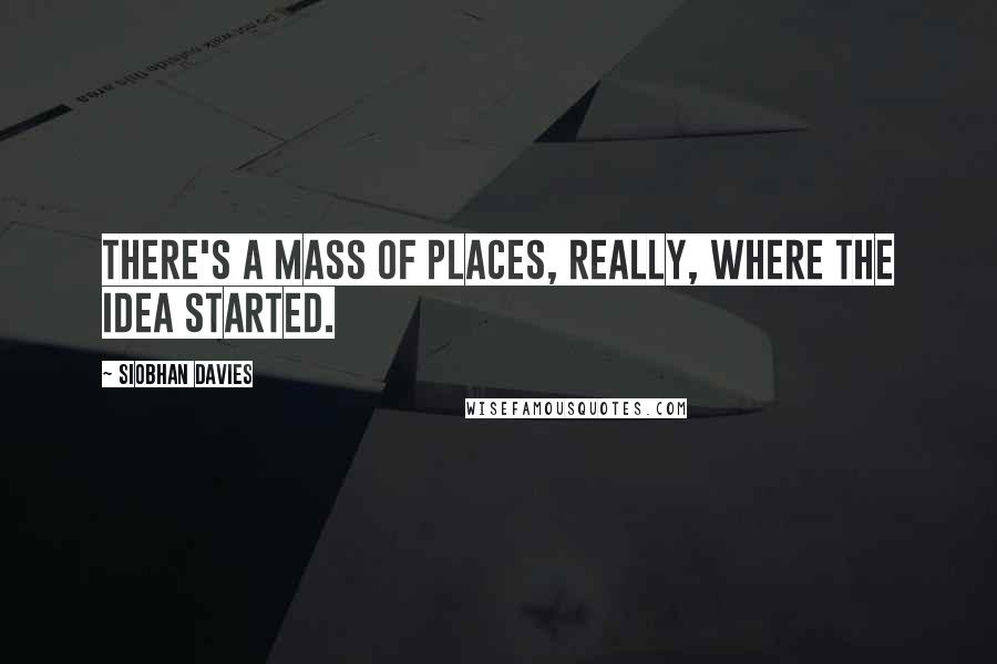 Siobhan Davies Quotes: There's a mass of places, really, where the idea started.