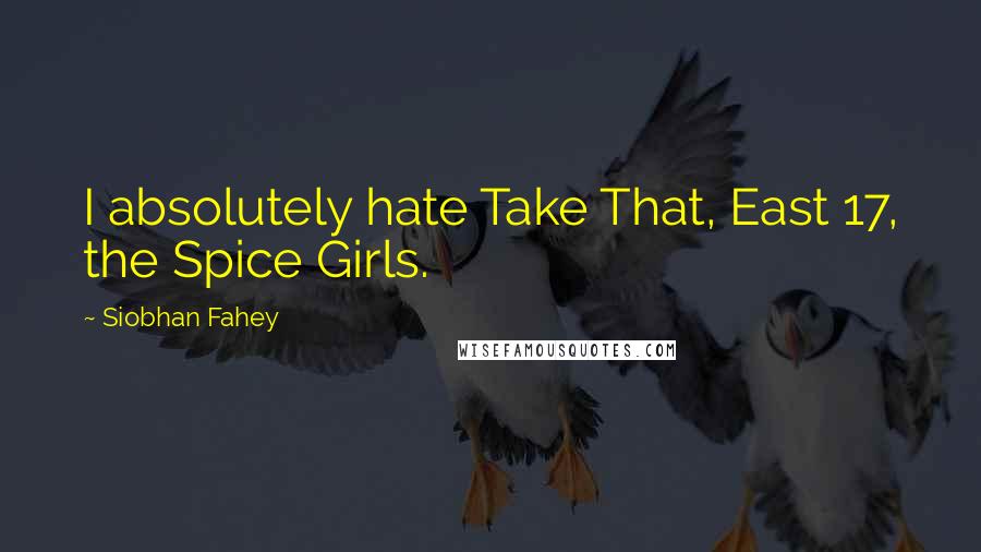 Siobhan Fahey Quotes: I absolutely hate Take That, East 17, the Spice Girls.