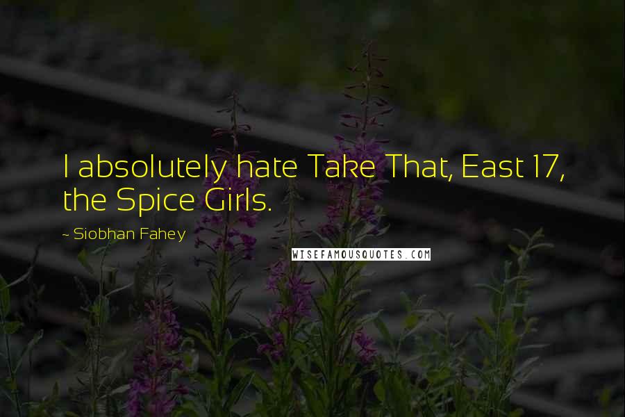 Siobhan Fahey Quotes: I absolutely hate Take That, East 17, the Spice Girls.