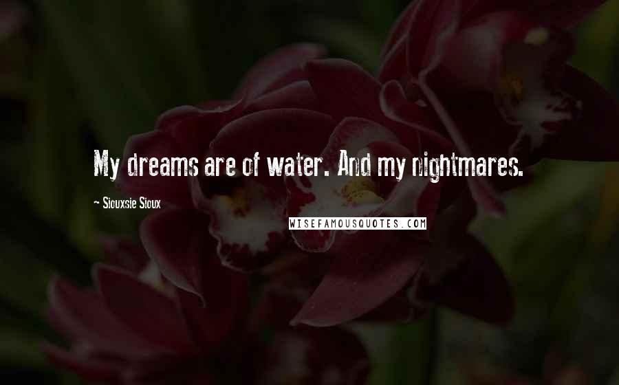Siouxsie Sioux Quotes: My dreams are of water. And my nightmares.