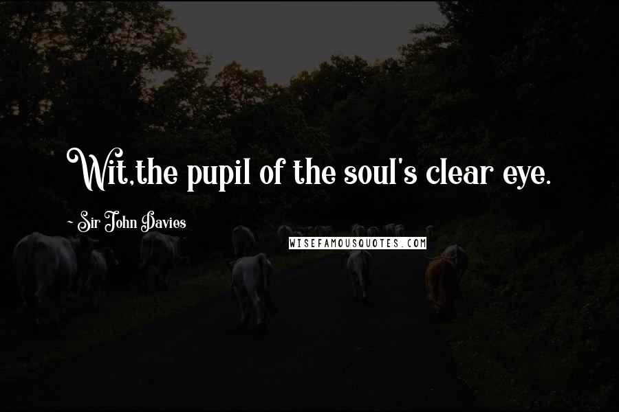 Sir John Davies Quotes: Wit,the pupil of the soul's clear eye.