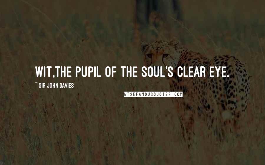 Sir John Davies Quotes: Wit,the pupil of the soul's clear eye.