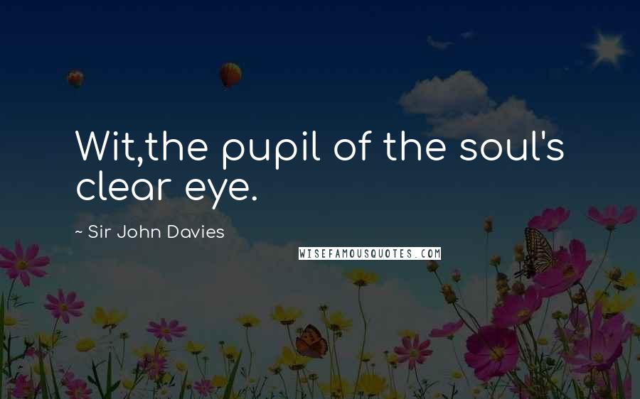Sir John Davies Quotes: Wit,the pupil of the soul's clear eye.