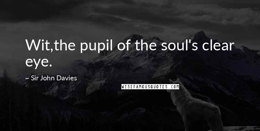 Sir John Davies Quotes: Wit,the pupil of the soul's clear eye.