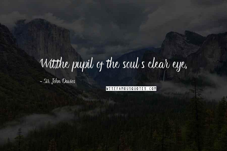Sir John Davies Quotes: Wit,the pupil of the soul's clear eye.
