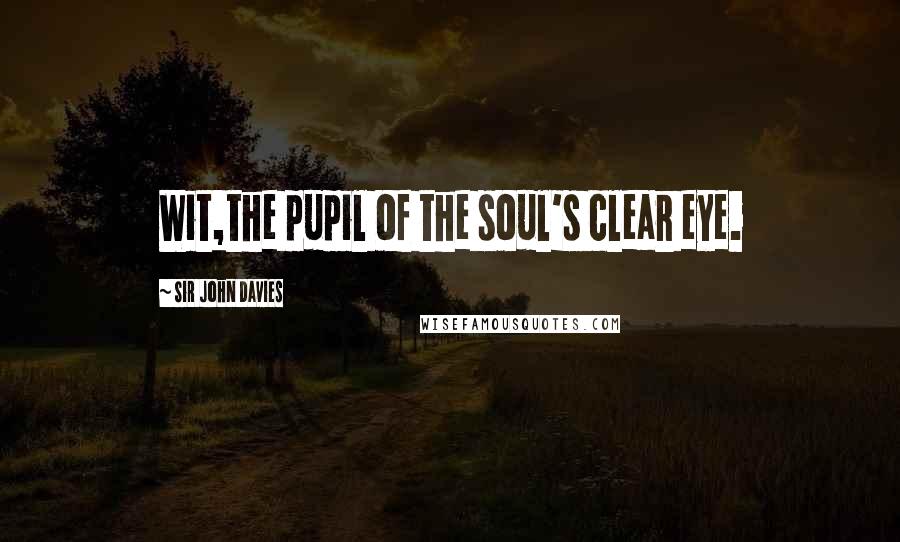 Sir John Davies Quotes: Wit,the pupil of the soul's clear eye.