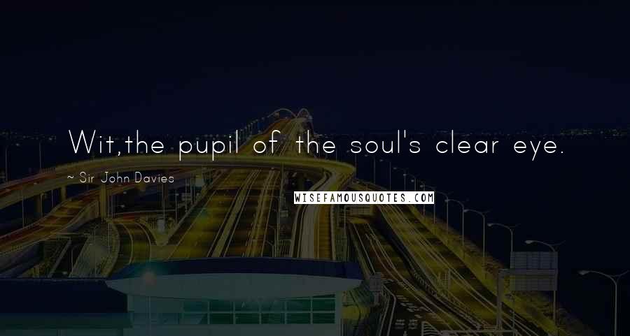 Sir John Davies Quotes: Wit,the pupil of the soul's clear eye.