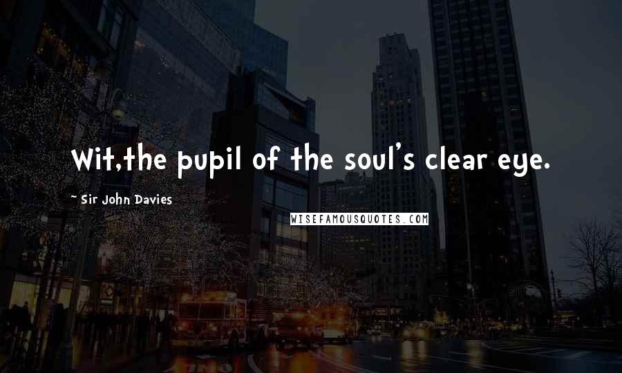 Sir John Davies Quotes: Wit,the pupil of the soul's clear eye.