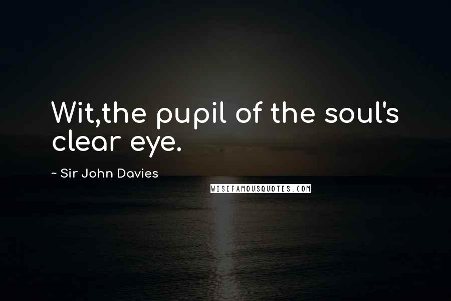 Sir John Davies Quotes: Wit,the pupil of the soul's clear eye.