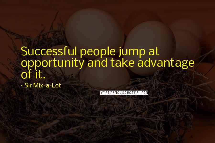 Sir Mix-a-Lot Quotes: Successful people jump at opportunity and take advantage of it.