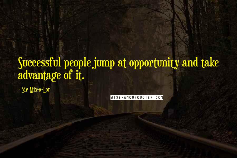 Sir Mix-a-Lot Quotes: Successful people jump at opportunity and take advantage of it.