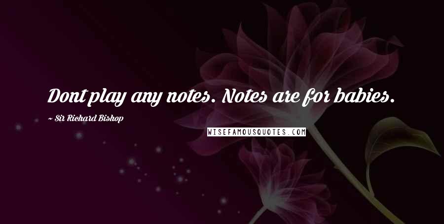 Sir Richard Bishop Quotes: Dont play any notes. Notes are for babies.